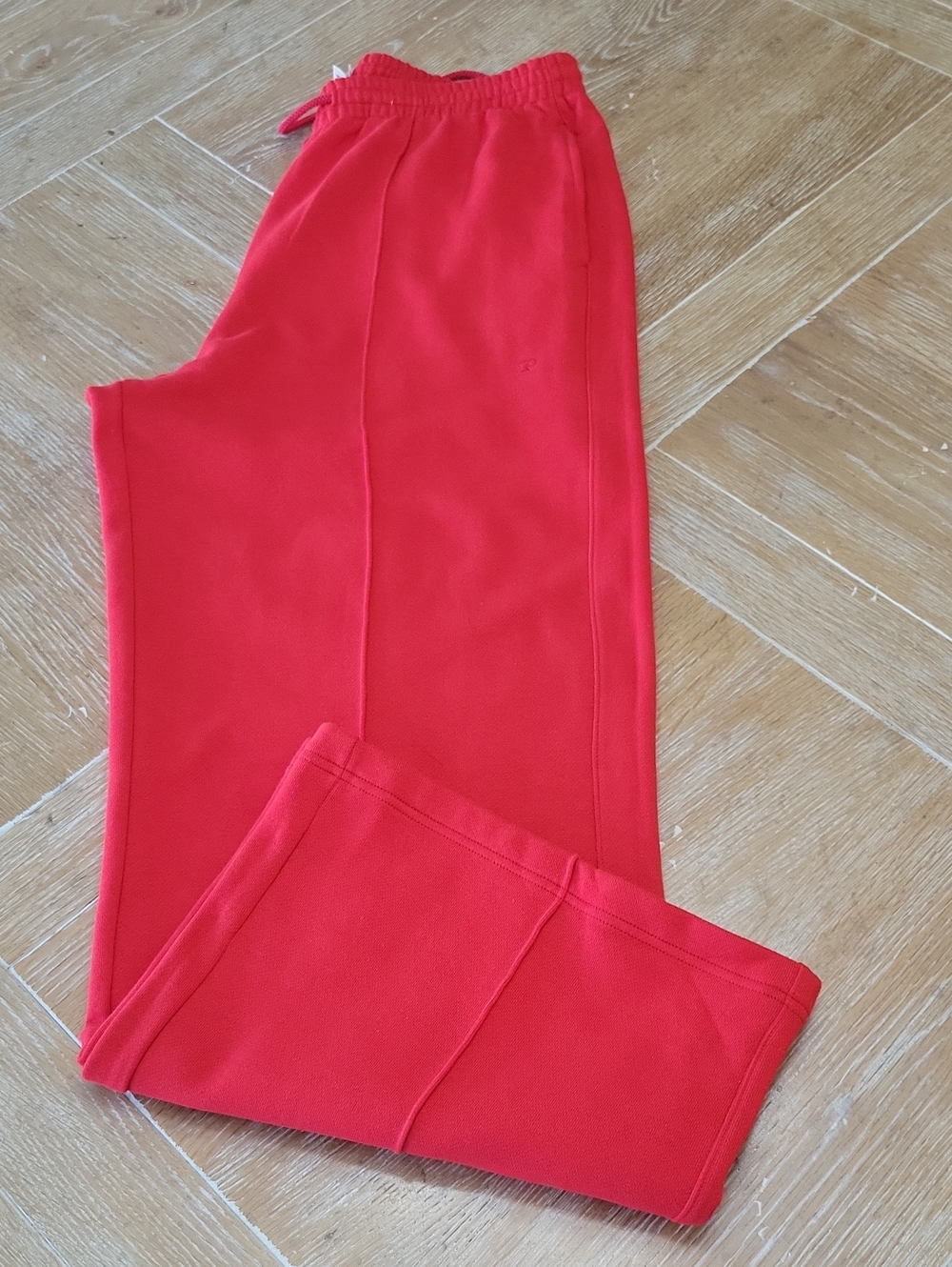 PINK Victoria's Secret Red Ivy Fleece Wide Leg Sweatpants XL NWT